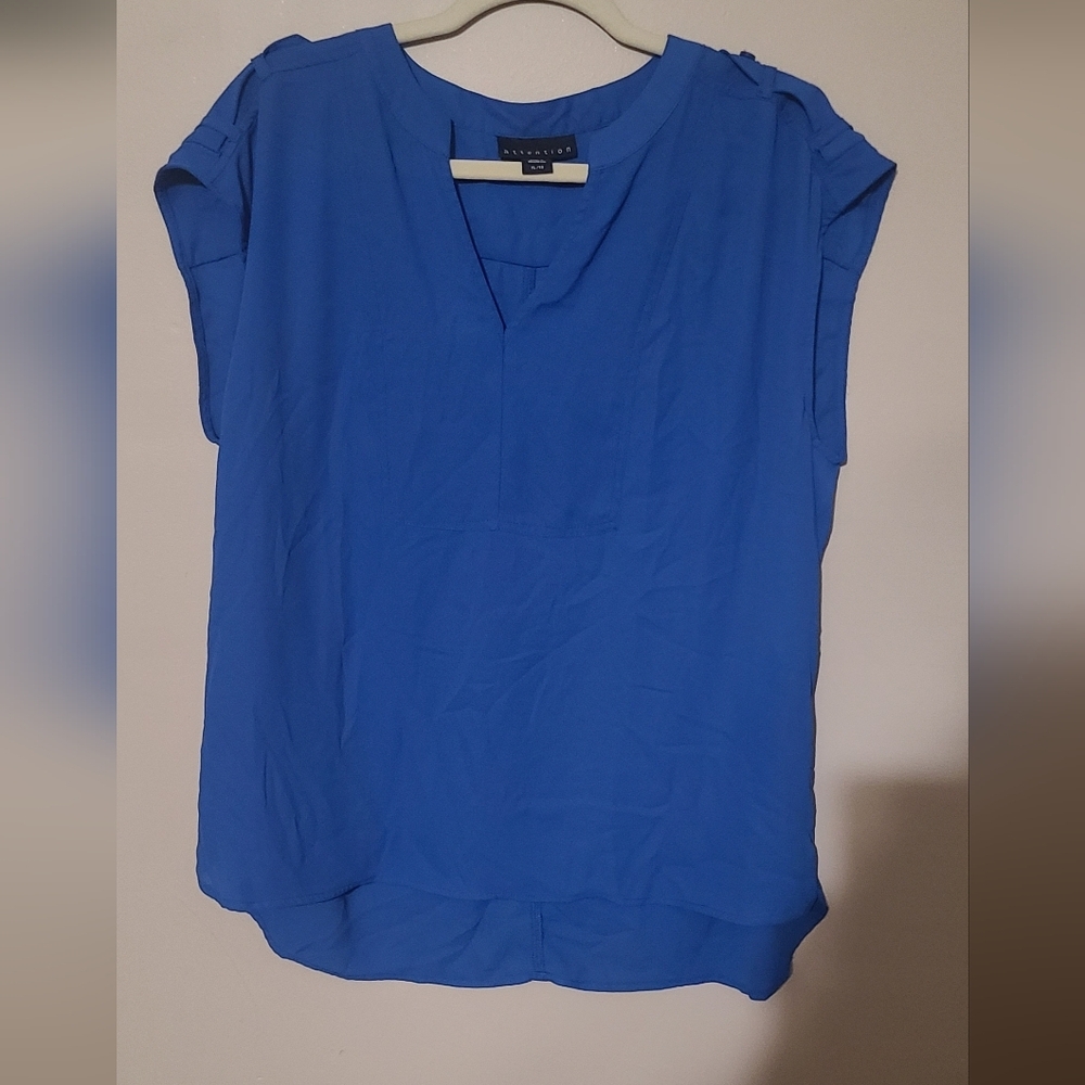 Attention Royal Blue Sleeveless Blouse Size XL
